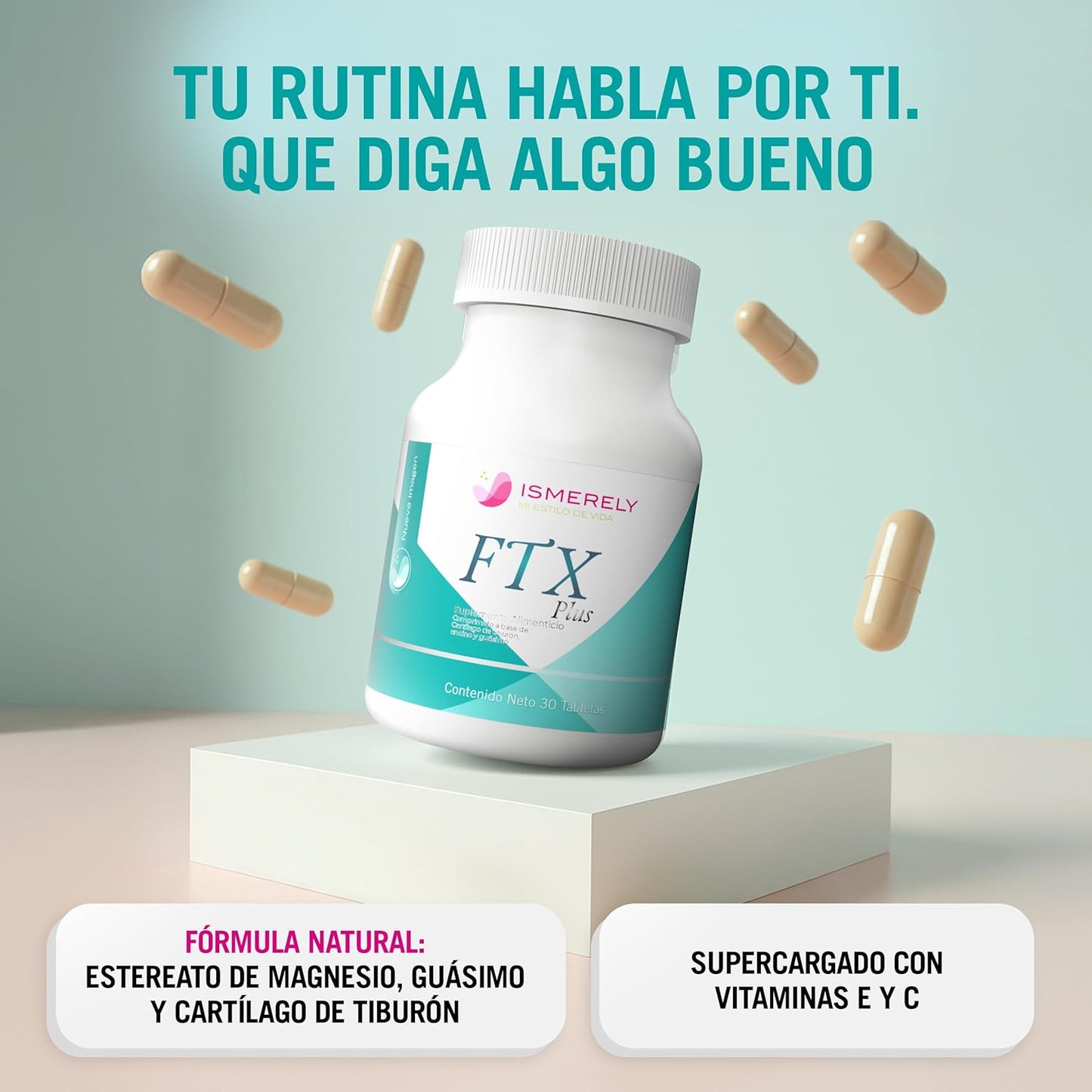 Kit 2 | FTX Plus | Supplement with Vitamin C, D, E, Magnesium, Collagen, Vitamin E and More | 30 Tablets Per Bottle